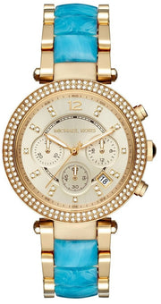 Michael Kors Parker Gold Dial Two Tone Steel Strap Watch for Women - MK6364