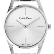 Calvin Klein Dainty Silver Dial Silver Steel Strap Watch for Women - K7L23146