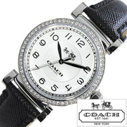 Coach Madison White Dial Black Leather Strap Watch for Women - 14502399
