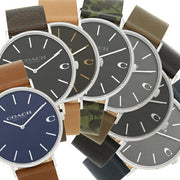 Coach Charles Grey Dial Black Leather Strap Watch for Men - 14602150