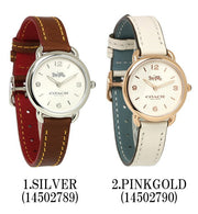 Coach Delancey Slim Cream Dial Brown Leather Strap Watch For Women - 14502789