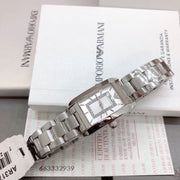 Emporio Armani Classic Diamonds Silver Dial Silver Steel Strap Watch For Women - AR3170