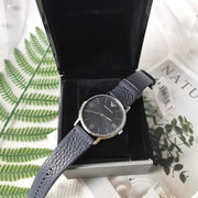 Emporio Armani Kappa Quartz Blue Dial Blue Leather Strap Watch For Women - AR11012