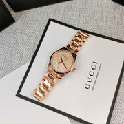 Gucci G Timeless Quartz Rose Gold Dial Rose Gold Steel Strap Watch For Women - YA126567