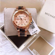 Michael Kors Blair Rose Gold Dial Two Tone Steel Strap Watch For Women - MK5859