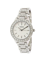 Fossil Jesse White Dial Silver Steel Strap Watch for Women - ES2362