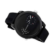 Tommy Hilfiger Denim Black Dial Black Rubber Strap Watch for Men - 1791555