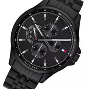 Tommy Hilfiger Shawn Quartz Black Dial Black Steel Strap Watch for Men - 1791611