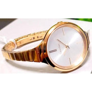 Calvin Klein Lively White Dial Rose Gold Steel Strap Watch for Women - K4U23626
