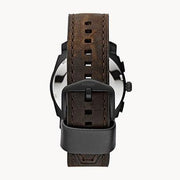 Fossil Machine Flight Chronograph Brown Dial Brown Leather Strap Watch for Men - FS4656