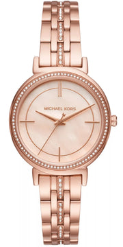 Michael Kors Cinthia Mother of Pearl Rose Gold Dial Rose Gold Steel Strap Watch for Women - MK3643