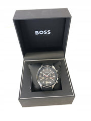 Hugo Boss Distinct Chronograph Black Dial Black Rubber Strap Watch for Men - 1513855