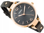 Fossil Georgia Smoke Grey Dial Grey Leather Strap Watch for Women - ES3077