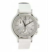 Calvin Klein Skirt White Dial White Leather Strap Watch for Women - K2U291L6