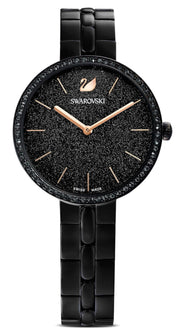 Swarovski Cosmopolitan PVD Black Dial Black Steel Strap Watch for Women - 5547646