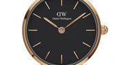 Daniel Wellington Classic Petite Pressed Ashfield Black Dial Black Mesh Bracelet Watch For Women - DW00100441