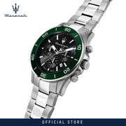 Maserati Competizione Chronograph Black Dial Silver Steel Strap Watch For Men - R8873600008