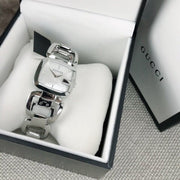 Gucci G-Class Mother of Pearl Dial Silver Steel Strap Watch For Women - YA125404