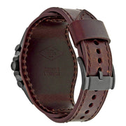 Fossil Nate Chronograph Brown Dial Brown Leather Strap Watch for Men - JR1511