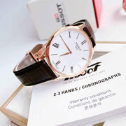 Tissot Tradition 5.5 White Dial Brown Leather Strap Watch for Men - T063.409.36.018.00
