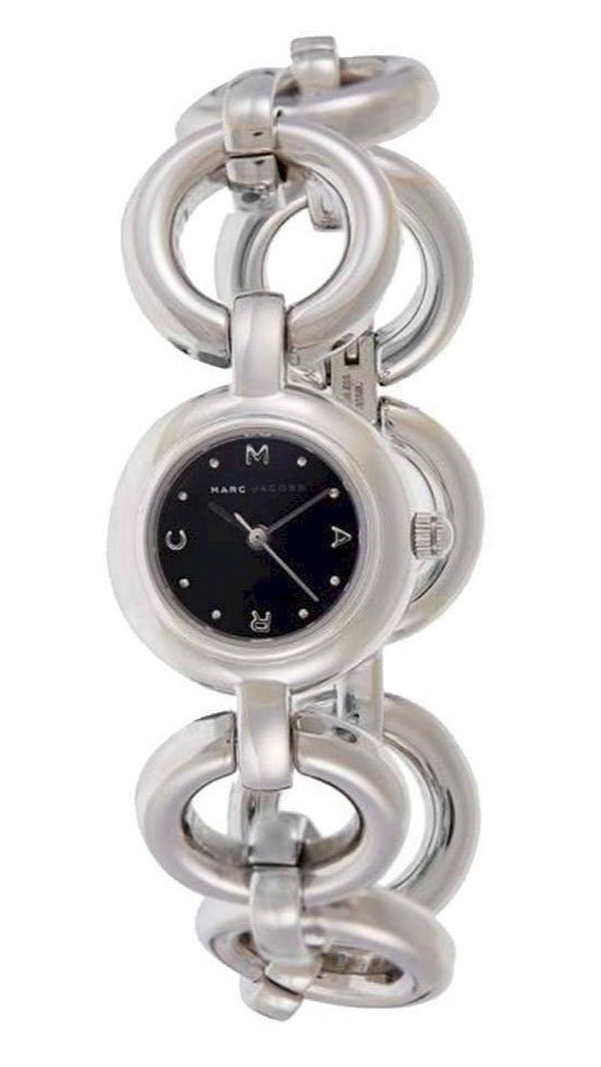 Marc Jacobs Amy Black Dial Silver Steel Strap Watch for Women - MBM3004