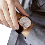 Calvin Klein Posh Chronograph White Dial Brown Leather Strap Watch for Men - K8Q376G6