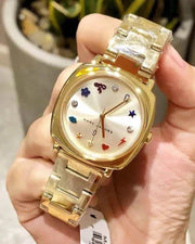 Marc Jacobs Mandy Gold Dial Gold Steel Strap Watch for Women - MJ3549