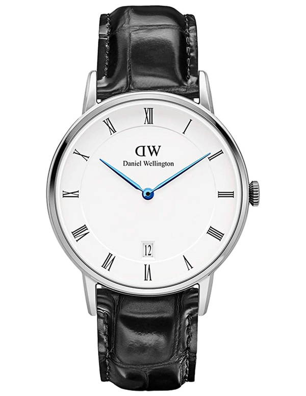 Daniel Wellington Dapper Reading Quartz White Dial Black Leather Strap Watch For Women - DW00100117