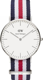 Daniel Wellington Classic Canterbury White Dial Two Tone NATO Strap Watch For Women - DW00100051