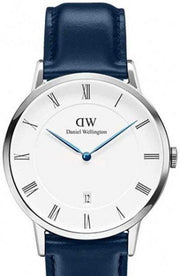 Daniel Wellington Classic Sheffield White Dial Navy Blue Leather Strap Watch For Women - DW00100194