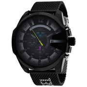 Diesel Mega Chief Chronograph Black Dial Black Mesh Bracelet Watch For Men - DZ4514
