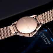 Calvin Klein Minimal White Dial Rose Gold Mesh Bracelet Watch for Women - K3M23626