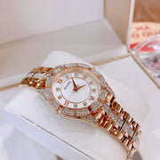 Bulova Crystal Mother of Pearl Dial Rose Gold Steel Strap Watch for Women - 98L197