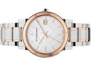 Burberry The City White Dial Two Tone Steel Strap Watch for Women - BU9006