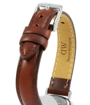 Daniel Wellington Petite White Dial Brown Leather Strap Watch For Women - DW00100243