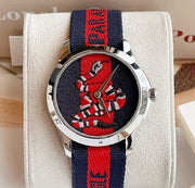 Gucci Le Marche Des Merveilles Blue Red Dial Blue Red Nylon Strap Unisex Watch - YA126493