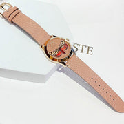Gucci G Timeless Butterfly Brown Dial Brown Leather Strap Watch For Women - YA1264063