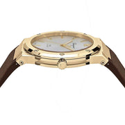 Salvatore Ferragamo F-80 Classic White Dial Brown Leather Strap Watch for Men - SFDT00819
