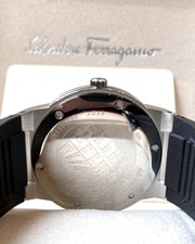 Salvatore Ferragamo F-80 Classic Black Dial Black Leather Strap Watch for Men - SFDT00619