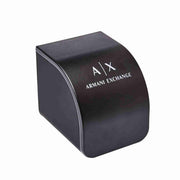 Armani Exchange Banks Chronograph Black Dial Black Leather Strap Watch For Men - AX1724