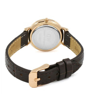Daniel Wellington Classic Petite York Black Dial Brown Leather Strap Watch For Women - DW00100226