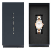 Daniel Wellington Iconic Link White Dial Two Tone Steel Strap Watch For Women - DW00100359