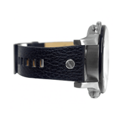 Diesel Mr Daddy Chronograph Black Dial Black Leather Strap Watch For Men - DZ7313