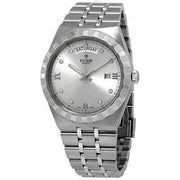 Tudor Royal Day Date Diamonds Automatic Silver Dial Silver Steel Strap Watch for Men - M28600-0002