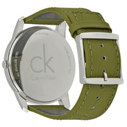 Calvin Klein City Green Dial Green Leather Strap Watch for Men - K2G211WL