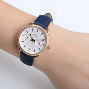 Fossil Tailor White Dial Blue Leather Strap Watch for Women - ES4394