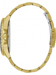 Guess Axle Multifunction Black Dial Gold Steel Strap Watch For Men - GW0488G2