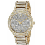 Michael Kors Kerry Crystals Gold Dial Gold Steel Strap Watch For Women - MK3360