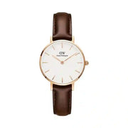 Daniel Wellington Classic Petite Bristol White Dial Brown Leather Strap Watch For Women - DW00100227