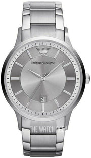 Emporio Armani Renato Quartz Silver Dial Silver Steel Strap Watch For Men - AR11189